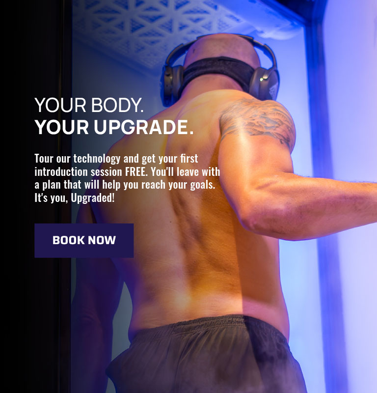 ad image showing man entering Cryotherapy booth