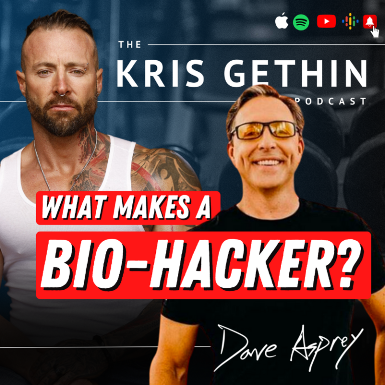 Kris Gethin and Dave Asprey cover for podcast: what makes a bio-hacker?